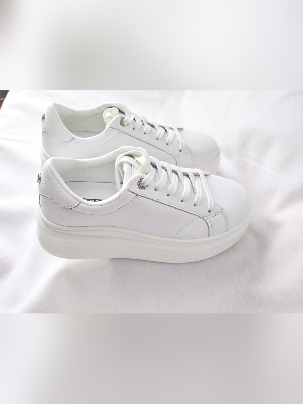 Lucky Step Air Cooled All-White Platform Sneakers